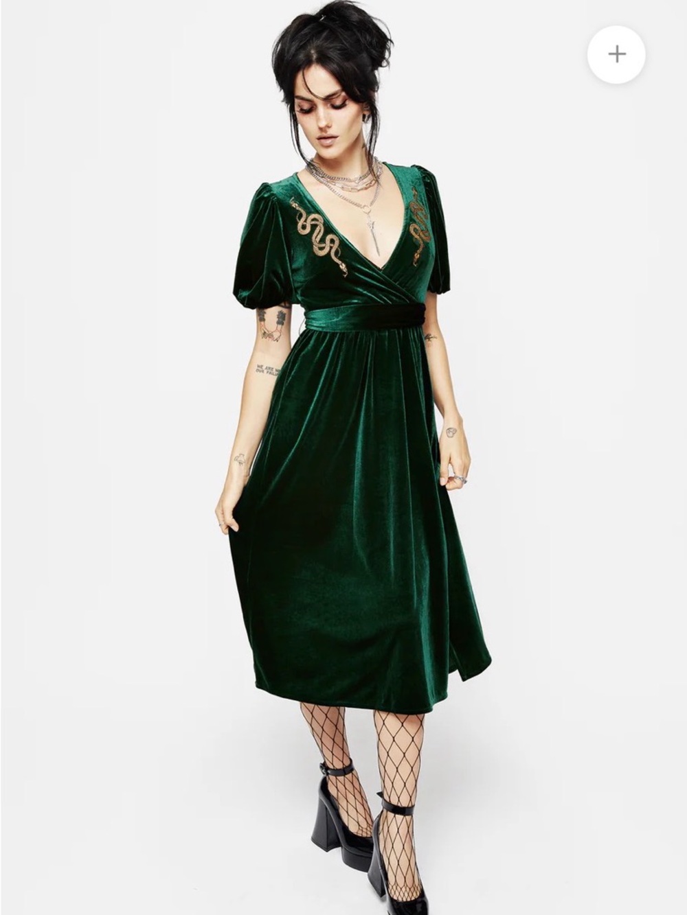 Disturbia Zarina Velour Applique Midi Wrap Dress